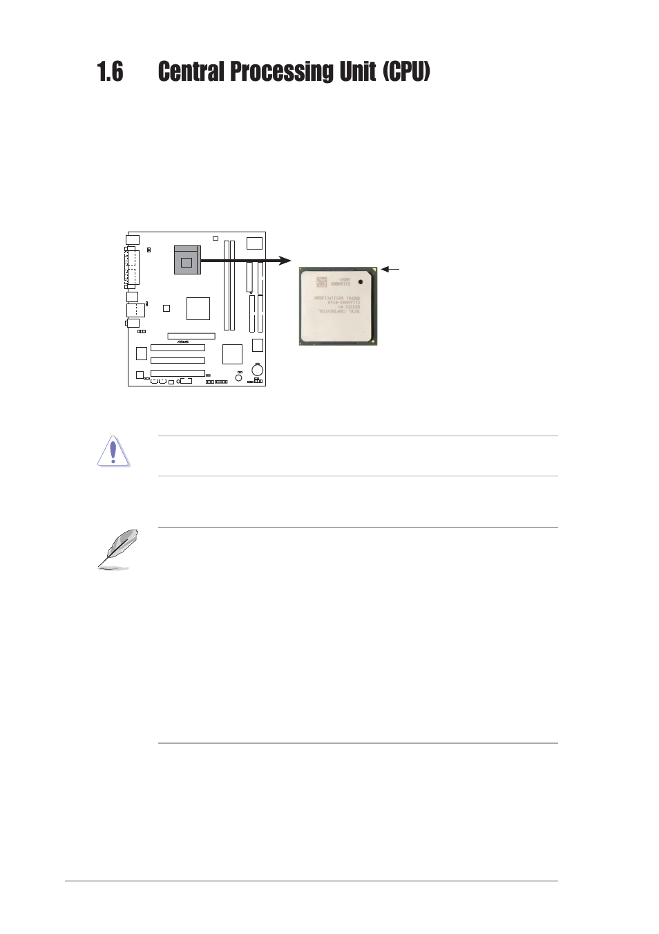 6 central processing unit (cpu), 1 overview, Hyper-threading technology | 8 chapter 1: product introduction | Asus P4GE-MX User Manual | Page 18 / 62