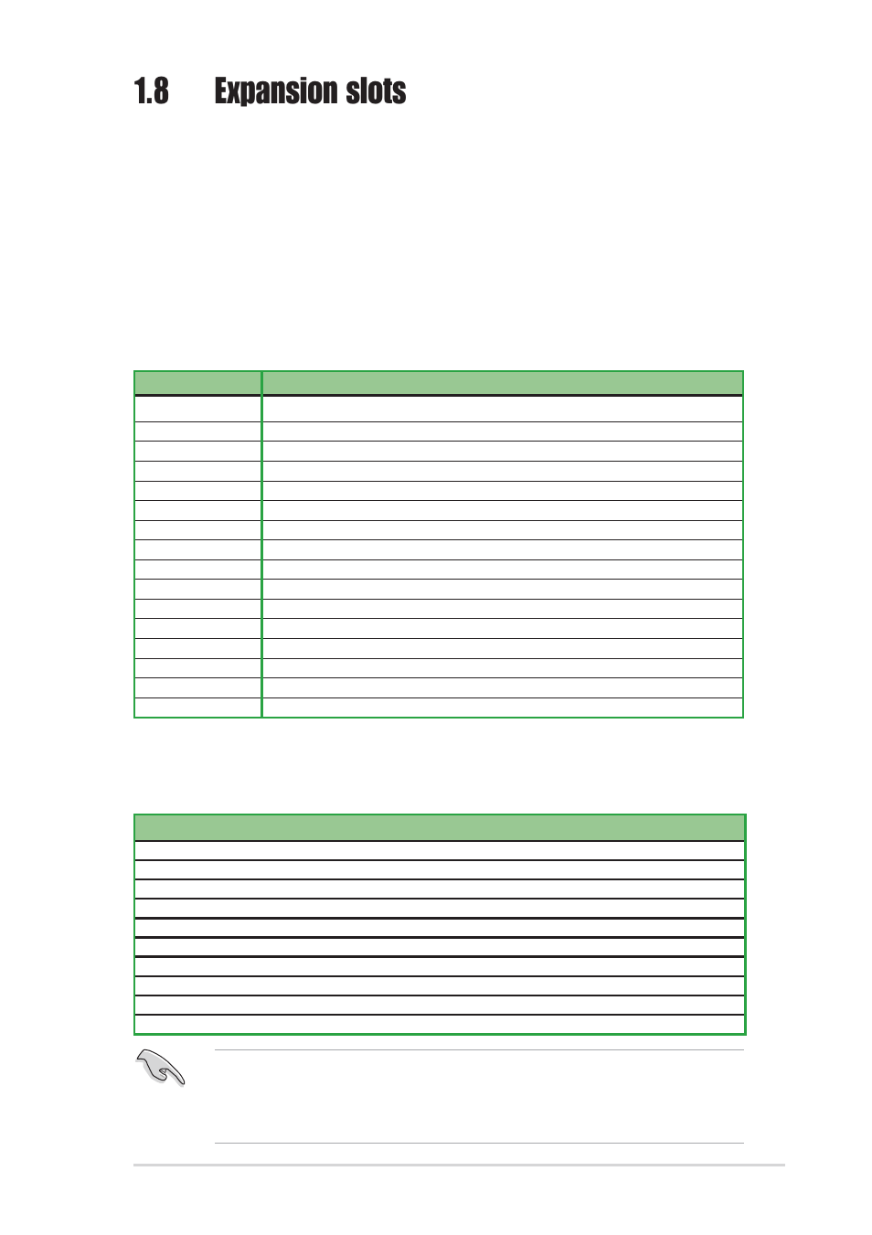 8 expansion slots, 1 standard interrupt assignments, 2 irq assignments for this motherboard | Asus p4ge-mx motherboard 1-11 | Asus P4GE-MX User Manual | Page 21 / 62