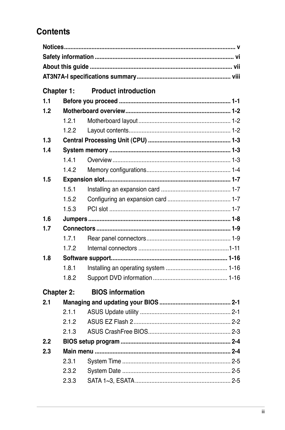 Asus AT3N7A-I User Manual | Page 3 / 40