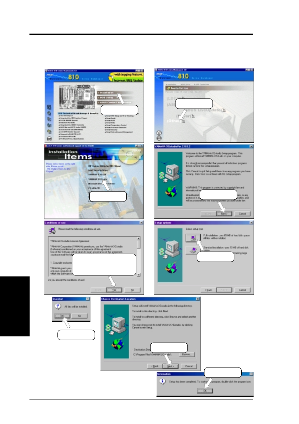 Software setup, 4 yamaha xgstudio | Asus 810E User Manual | Page 98 / 136