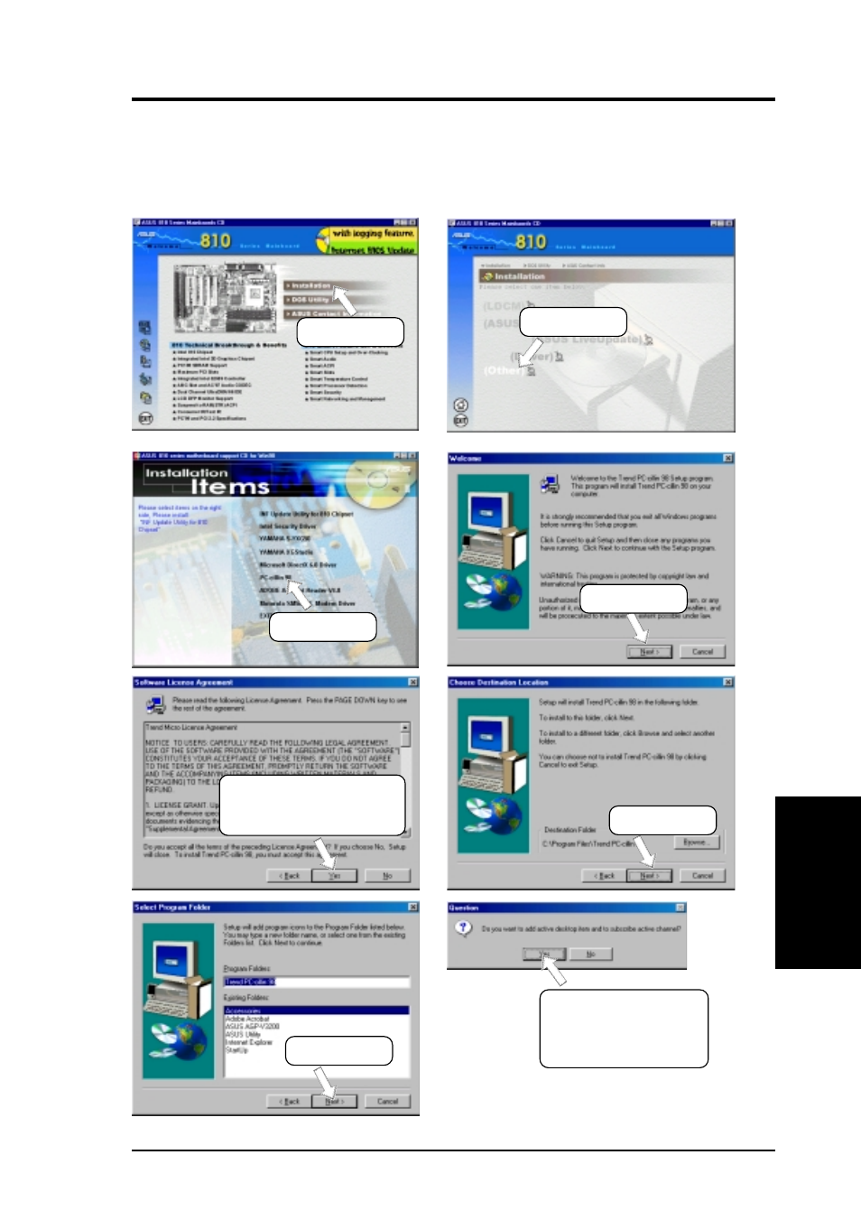 Software setup, 6 pc-cillin 98 | Asus 810E User Manual | Page 99 / 136