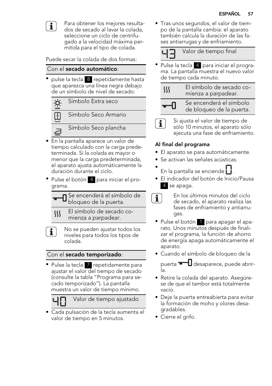 AEG L61470WDBI User Manual | Page 57 / 76