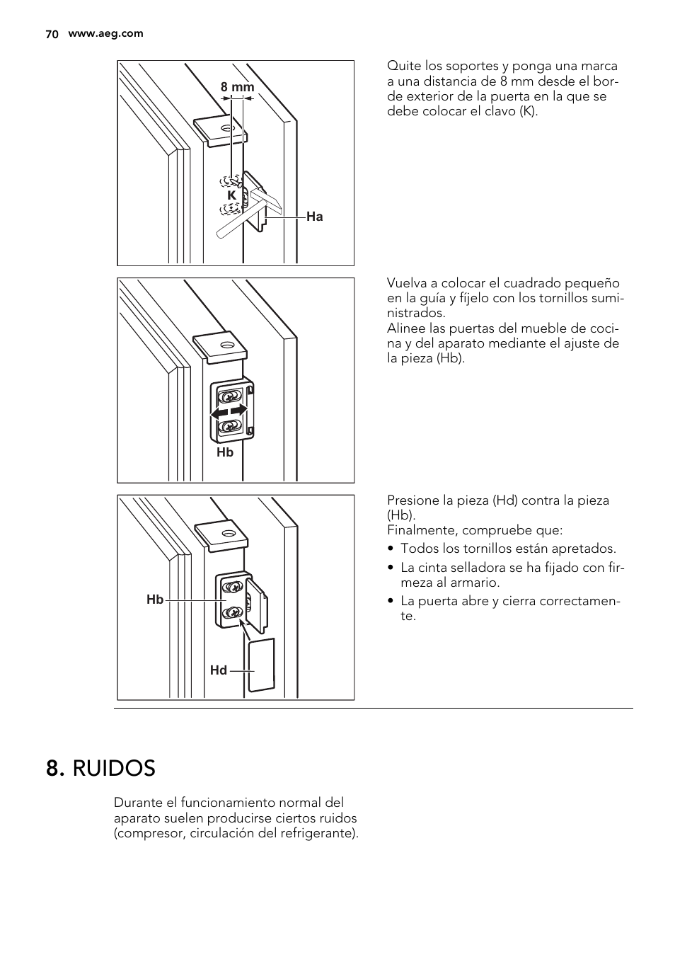 Ruidos | AEG SCT71800S1 User Manual | Page 70 / 76