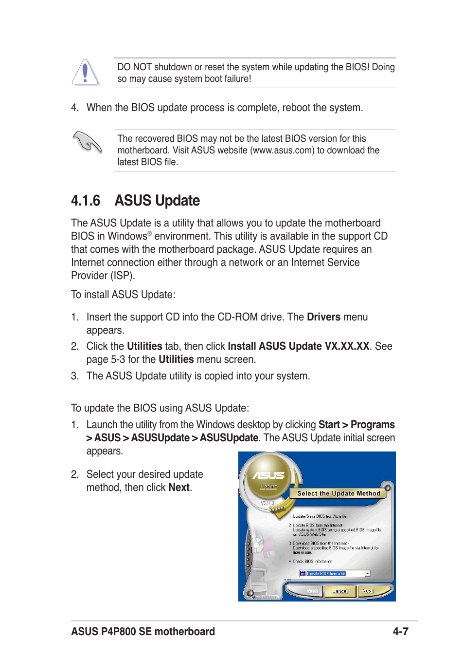 6 asus update | Asus P4P800 SE User Manual | Page 69 / 125