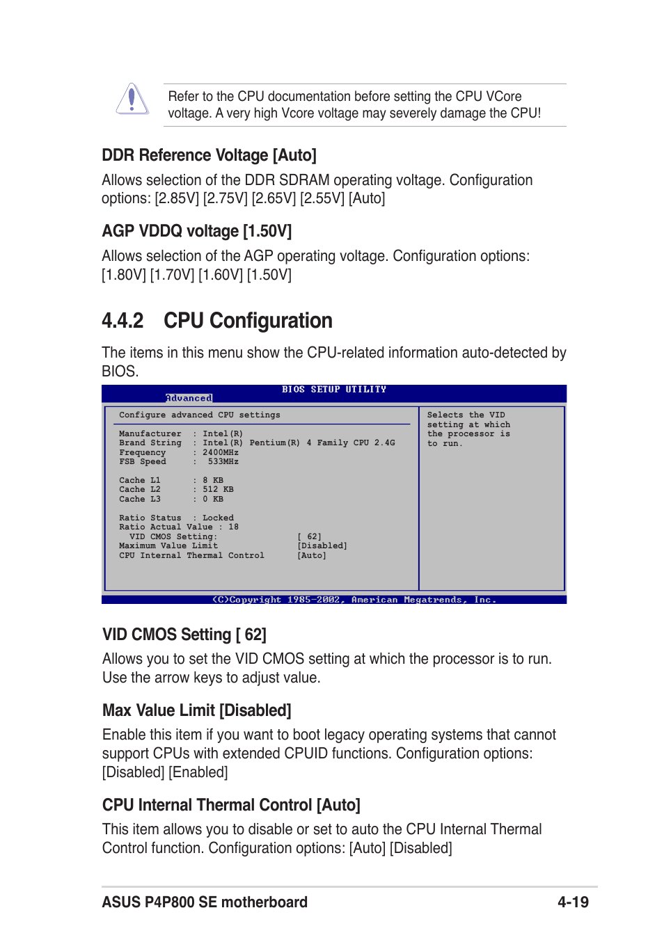 2 cpu configuration | Asus P4P800 SE User Manual | Page 81 / 125