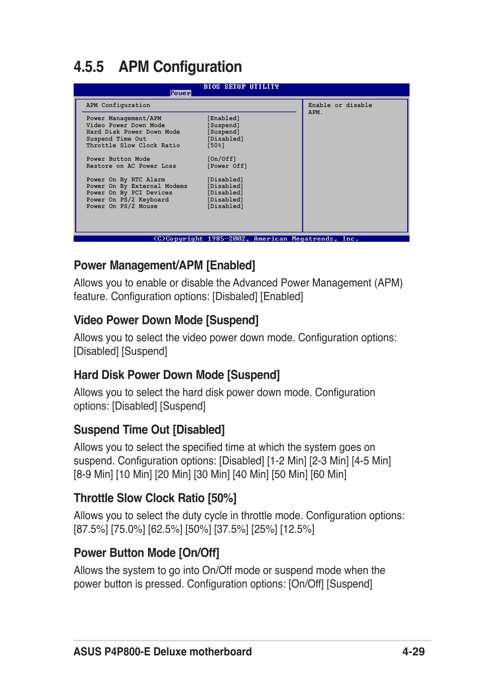 5 apm configuration | Asus P4P800 SE User Manual | Page 91 / 125