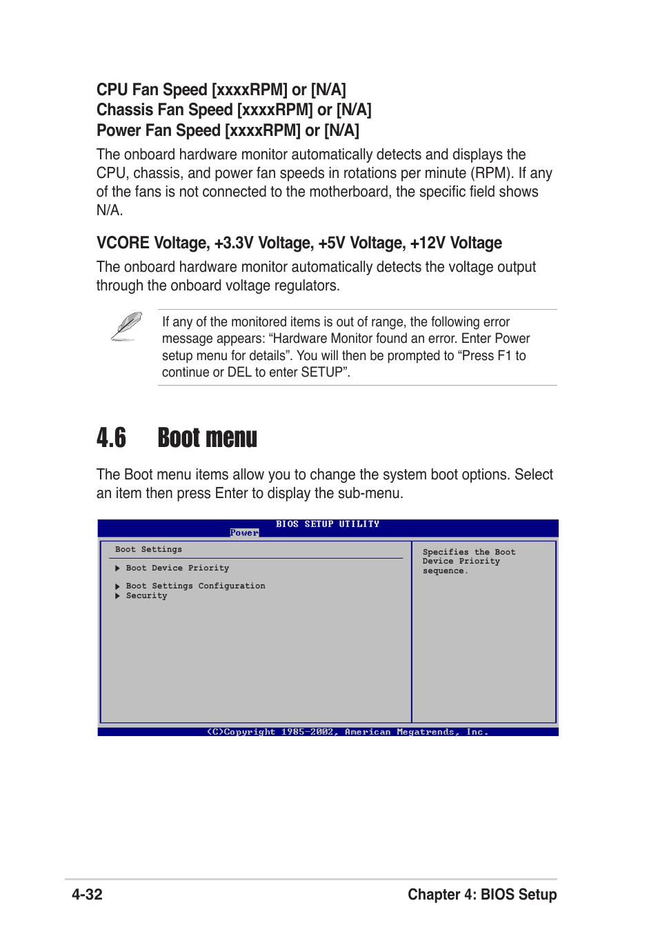 6 boot menu | Asus P4P800 SE User Manual | Page 94 / 125