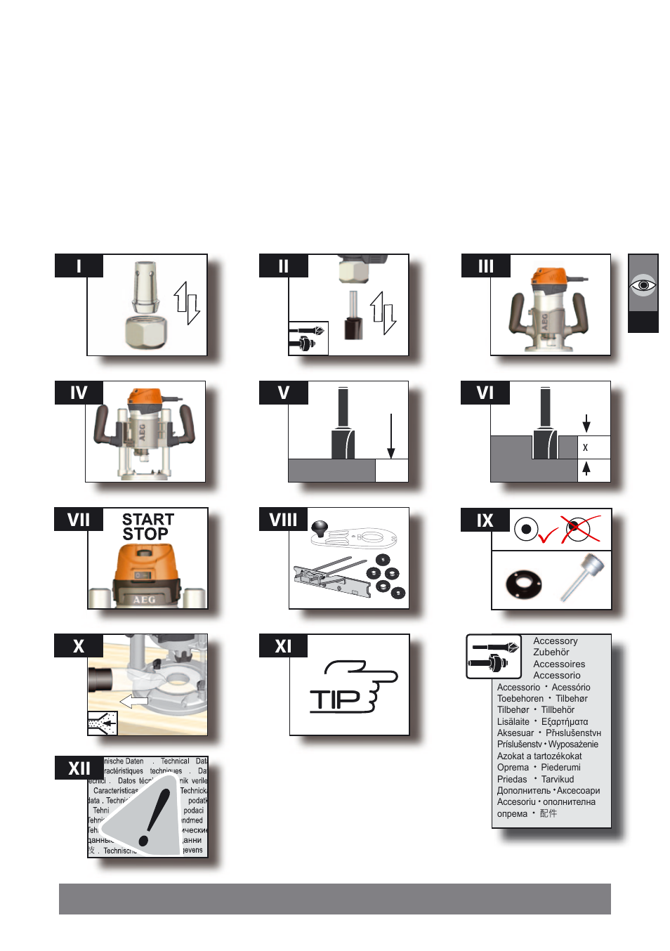 Xii i viii iv iii ii v x vi vii ix | AEG MF 1400 KE User Manual | Page 4 / 76
