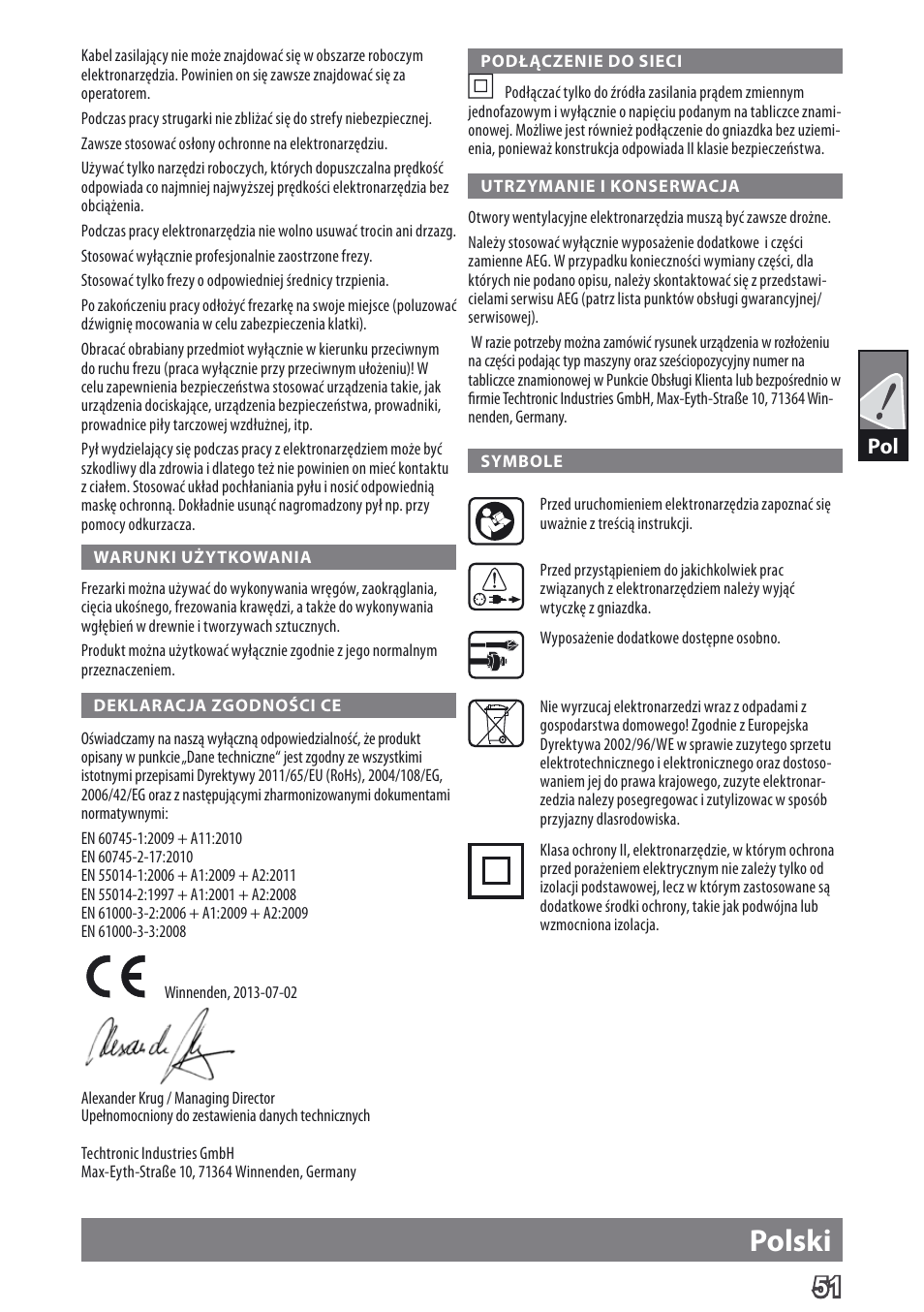 Polski | AEG MF 1400 KE User Manual | Page 53 / 76