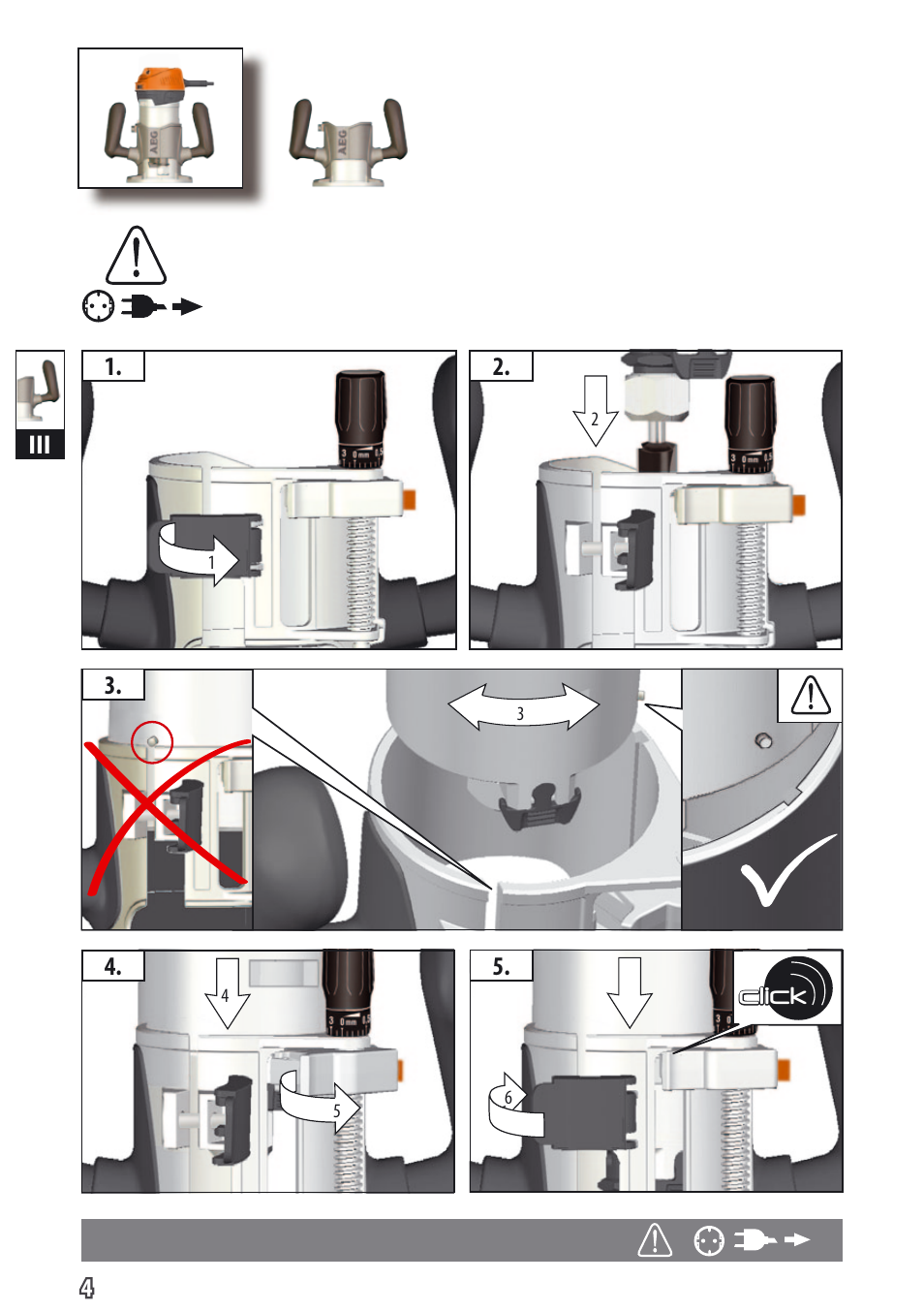 Click | AEG MF 1400 KE User Manual | Page 7 / 76