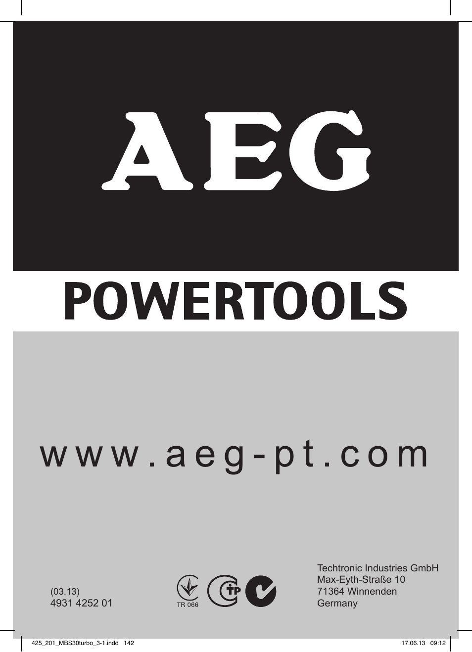 W w w . a e g - p t . c o m | AEG MBS 30 Turbo User Manual | Page 148 / 148