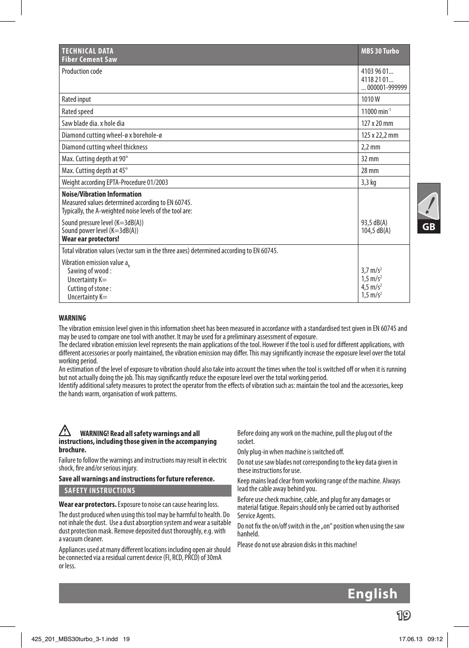 English | AEG MBS 30 Turbo User Manual | Page 25 / 148
