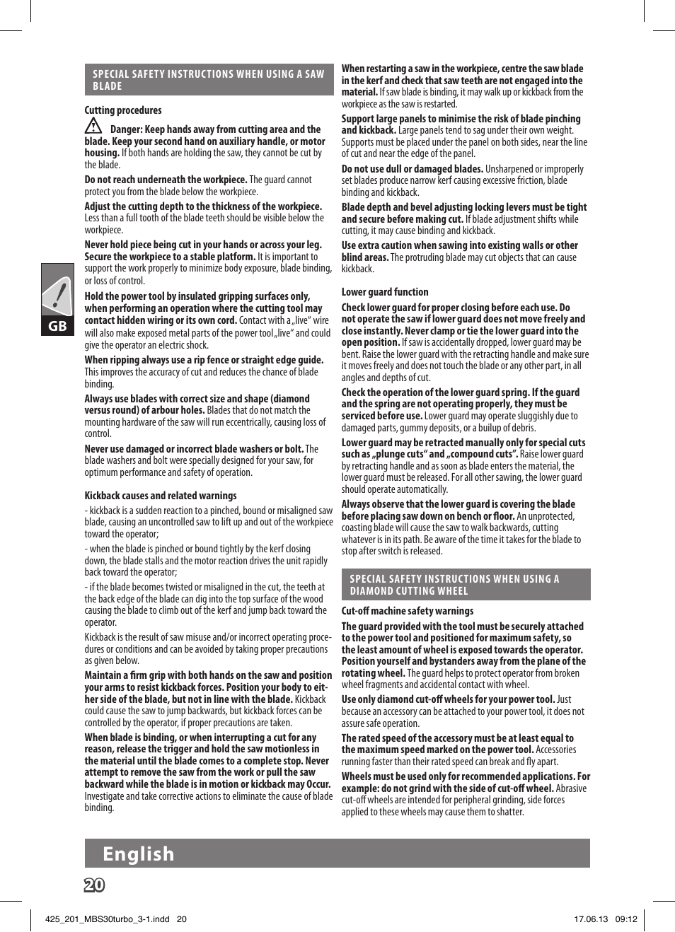 English | AEG MBS 30 Turbo User Manual | Page 26 / 148