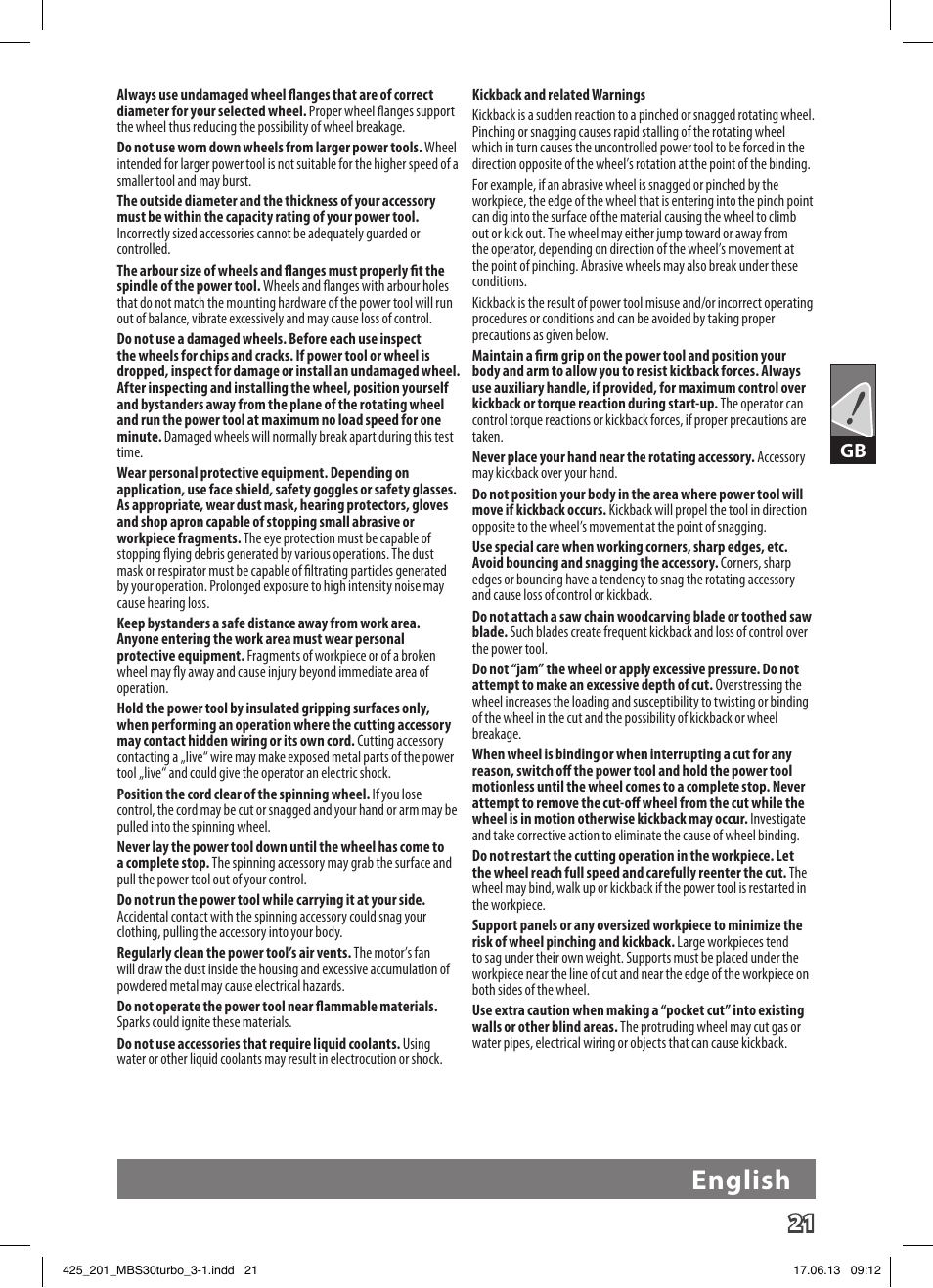 English | AEG MBS 30 Turbo User Manual | Page 27 / 148