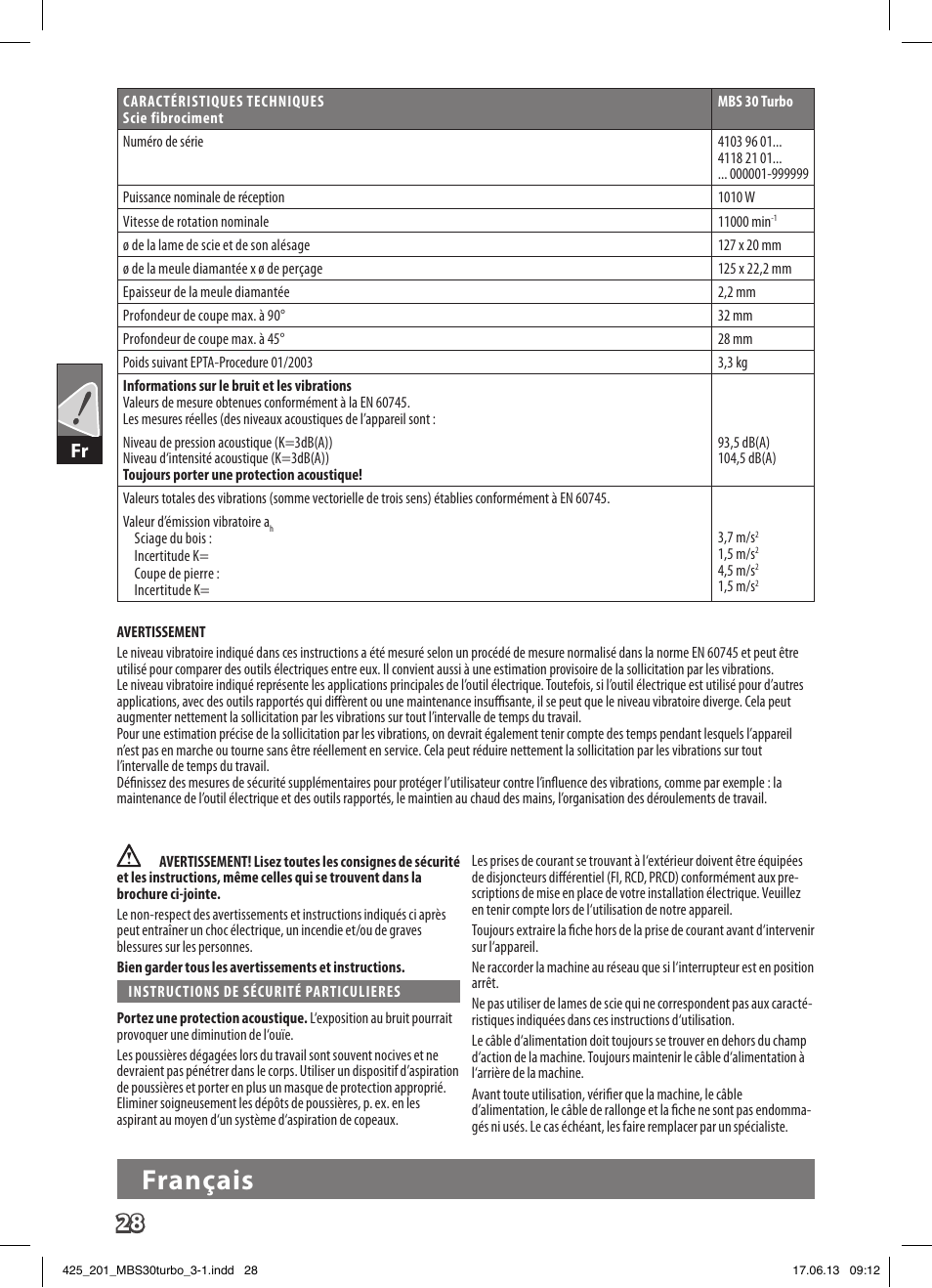 Français | AEG MBS 30 Turbo User Manual | Page 34 / 148