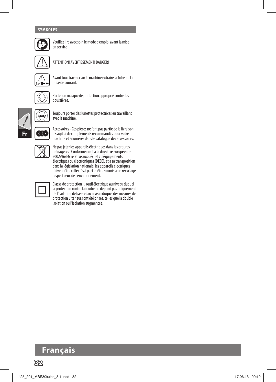 Français | AEG MBS 30 Turbo User Manual | Page 38 / 148