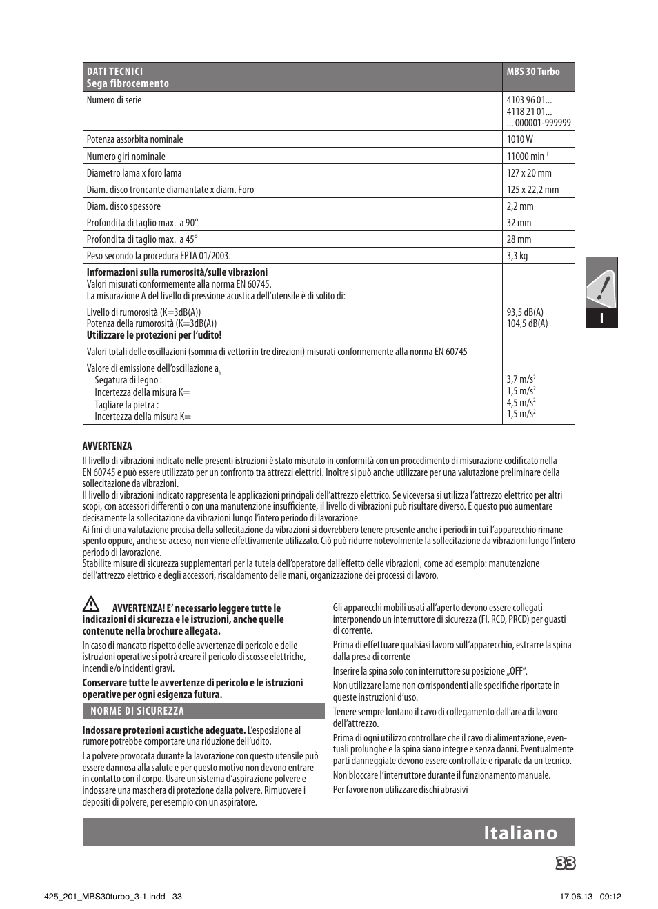 Italiano | AEG MBS 30 Turbo User Manual | Page 39 / 148