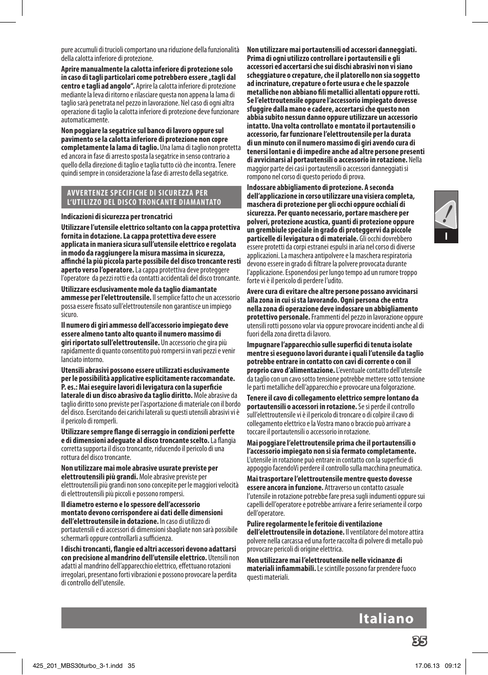 Italiano | AEG MBS 30 Turbo User Manual | Page 41 / 148
