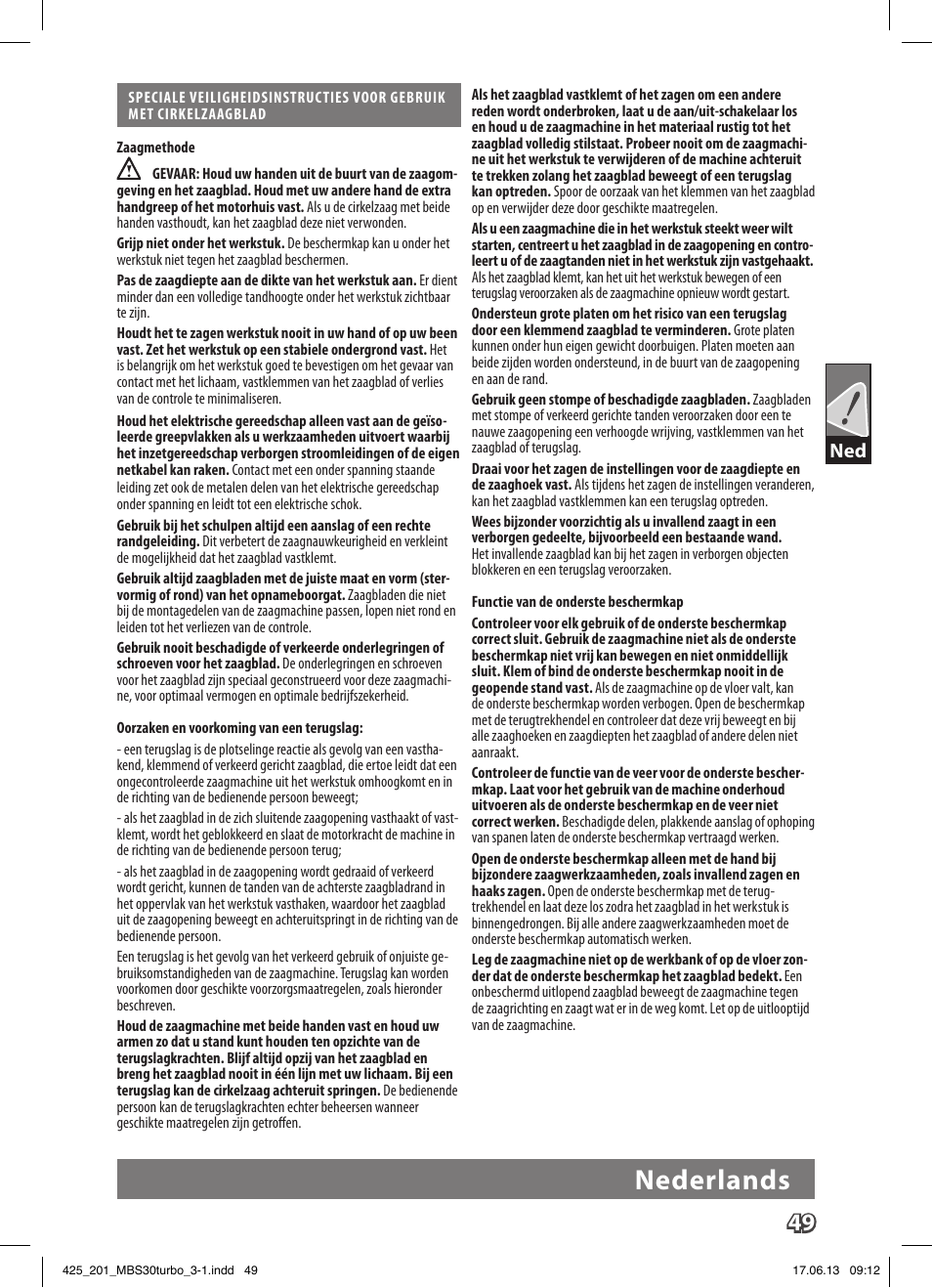 Nederlands | AEG MBS 30 Turbo User Manual | Page 55 / 148