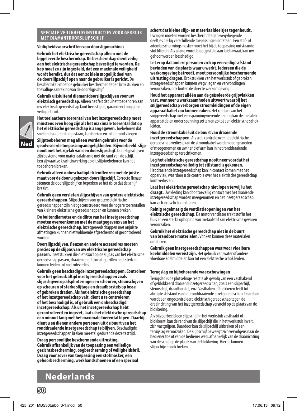 Nederlands | AEG MBS 30 Turbo User Manual | Page 56 / 148