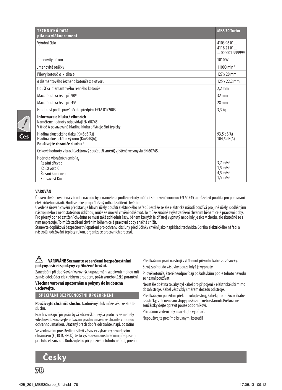 Česky | AEG MBS 30 Turbo User Manual | Page 84 / 148