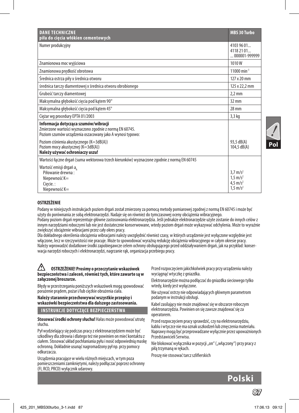 Polski | AEG MBS 30 Turbo User Manual | Page 93 / 148