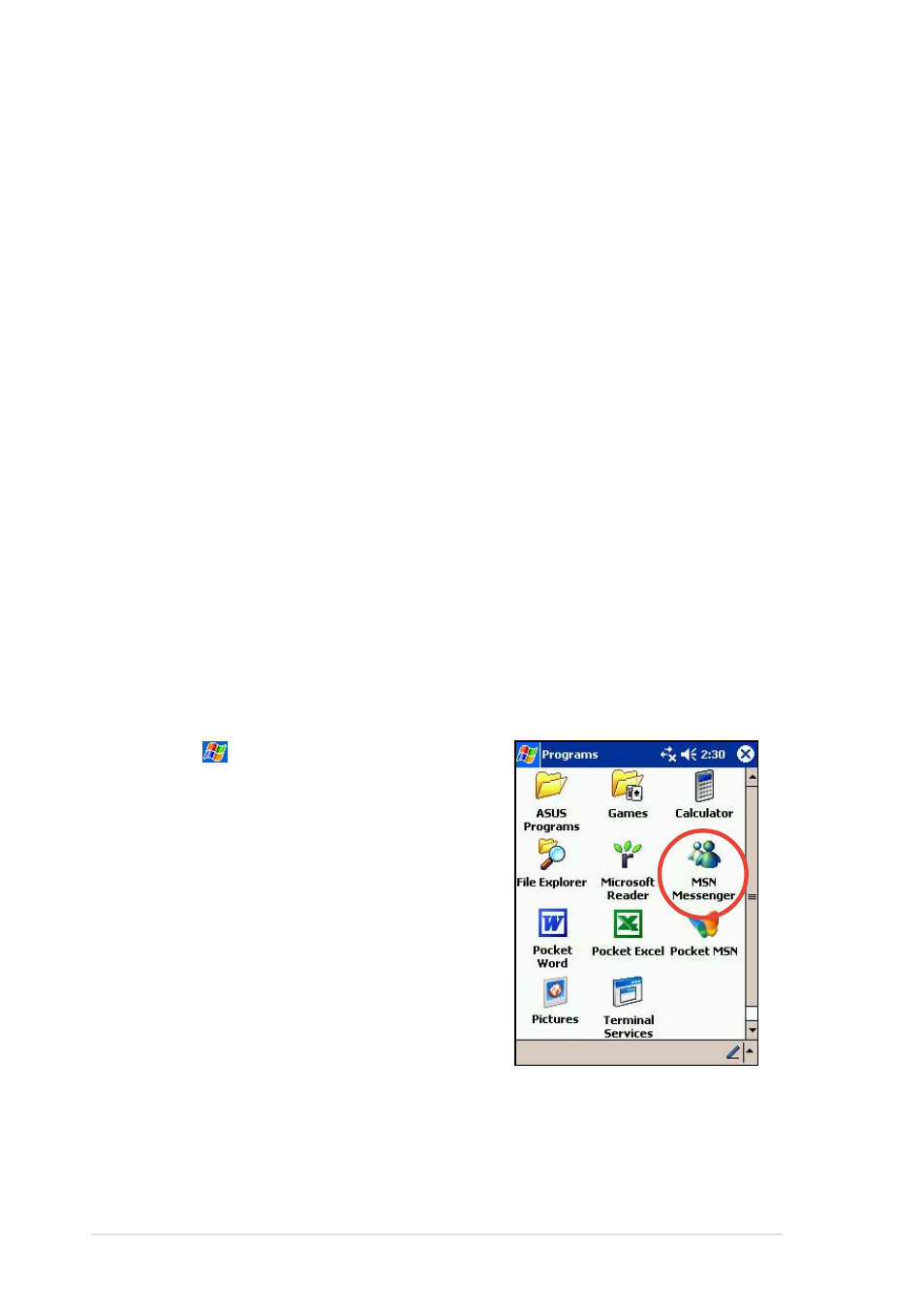 Msn messenger | Asus MyPal A620BT User Manual | Page 104 / 156