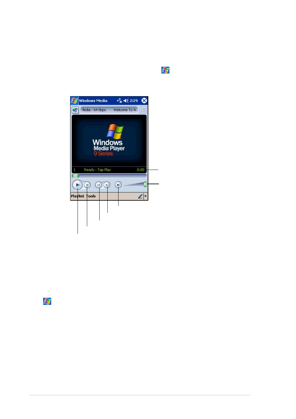Windows media player for pocket pc | Asus MyPal A620BT User Manual | Page 108 / 156
