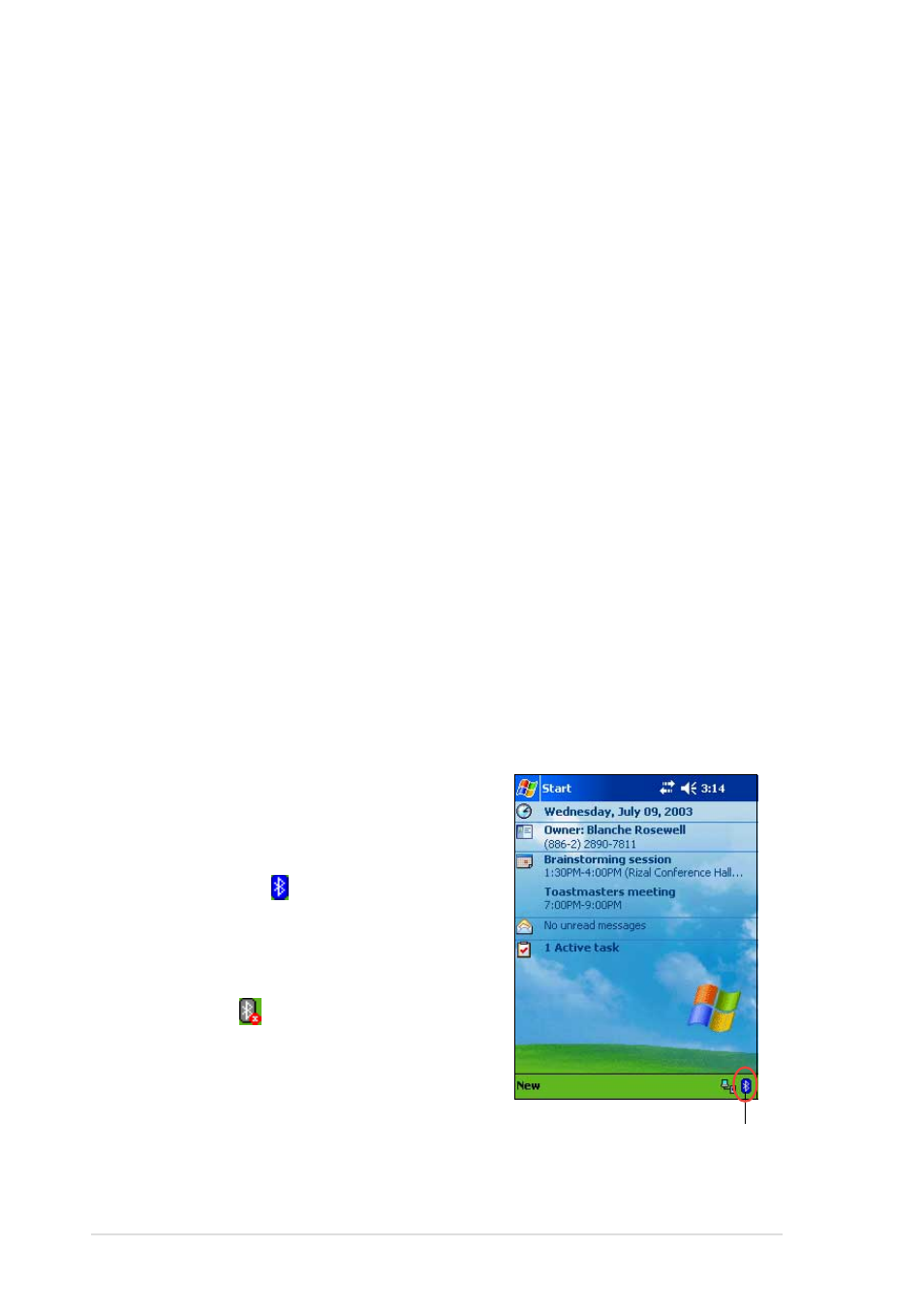 Introducing bluetooth, Bluetooth™ for windows, Ce (btw-ce) | Bluetooth icon | Asus MyPal A620BT User Manual | Page 136 / 156