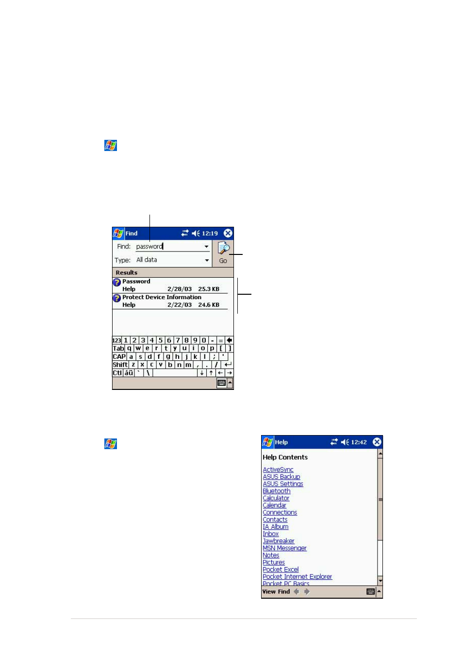 Finding and organizing information | Asus MyPal A620BT User Manual | Page 29 / 156