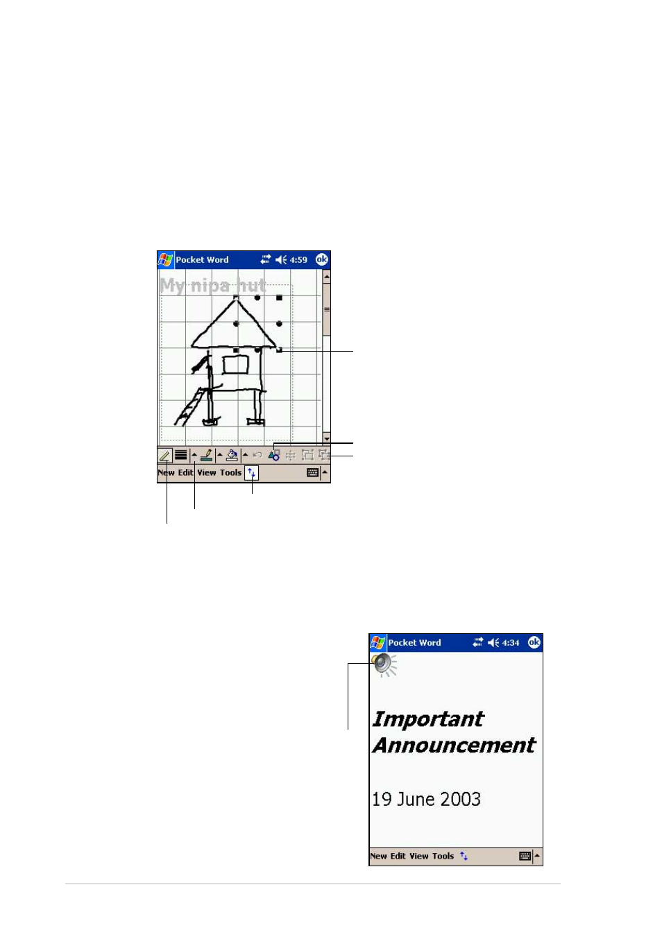 Drawing mode, Recording mode, 8 chapter 5 | Asus MyPal A620BT User Manual | Page 98 / 156