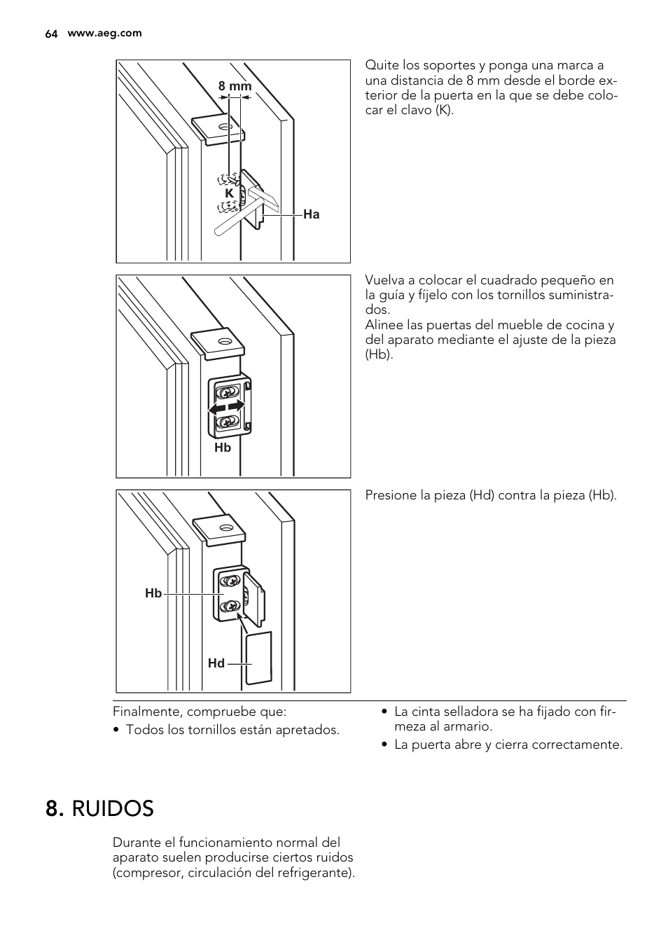 Ruidos | AEG SCT81800S1 User Manual | Page 64 / 68