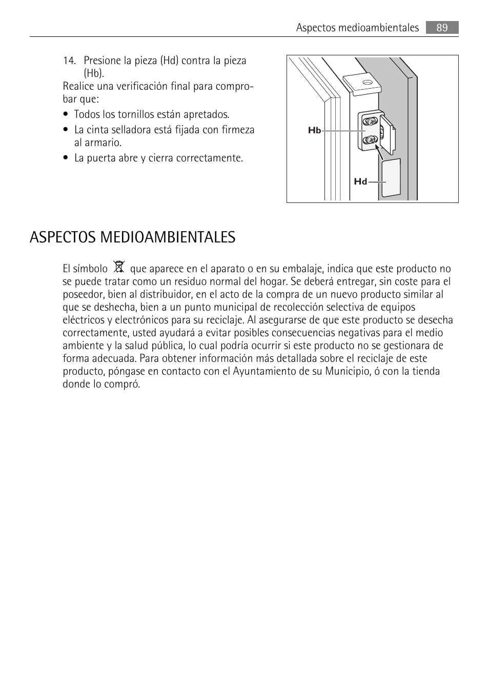 Aspectos medioambientales | AEG SCS81800F0 User Manual | Page 89 / 92