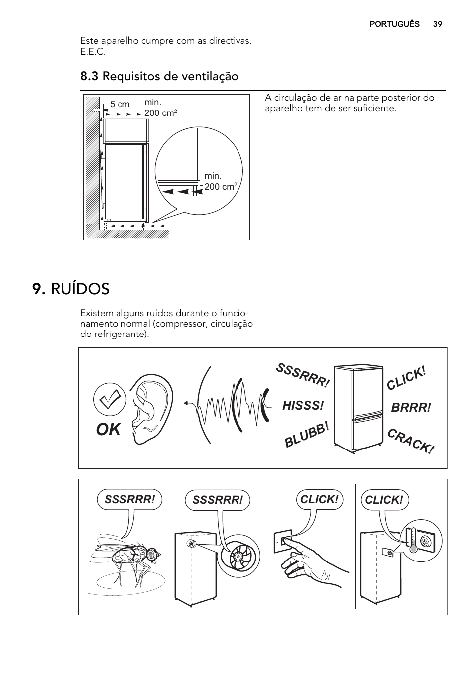 Ruídos | AEG SWD81800L1 User Manual | Page 39 / 72