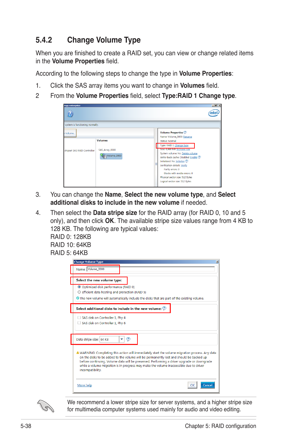 2 change volume type, Change volume type -38 | Asus Z9PE-D8 WS User Manual | Page 160 / 226