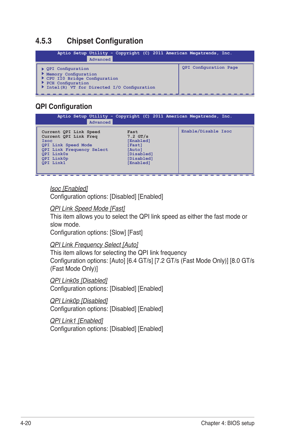 3 chipset configuration, Chipset configuration -20, Qpi configuration | Asus Z9PE-D8 WS User Manual | Page 88 / 226