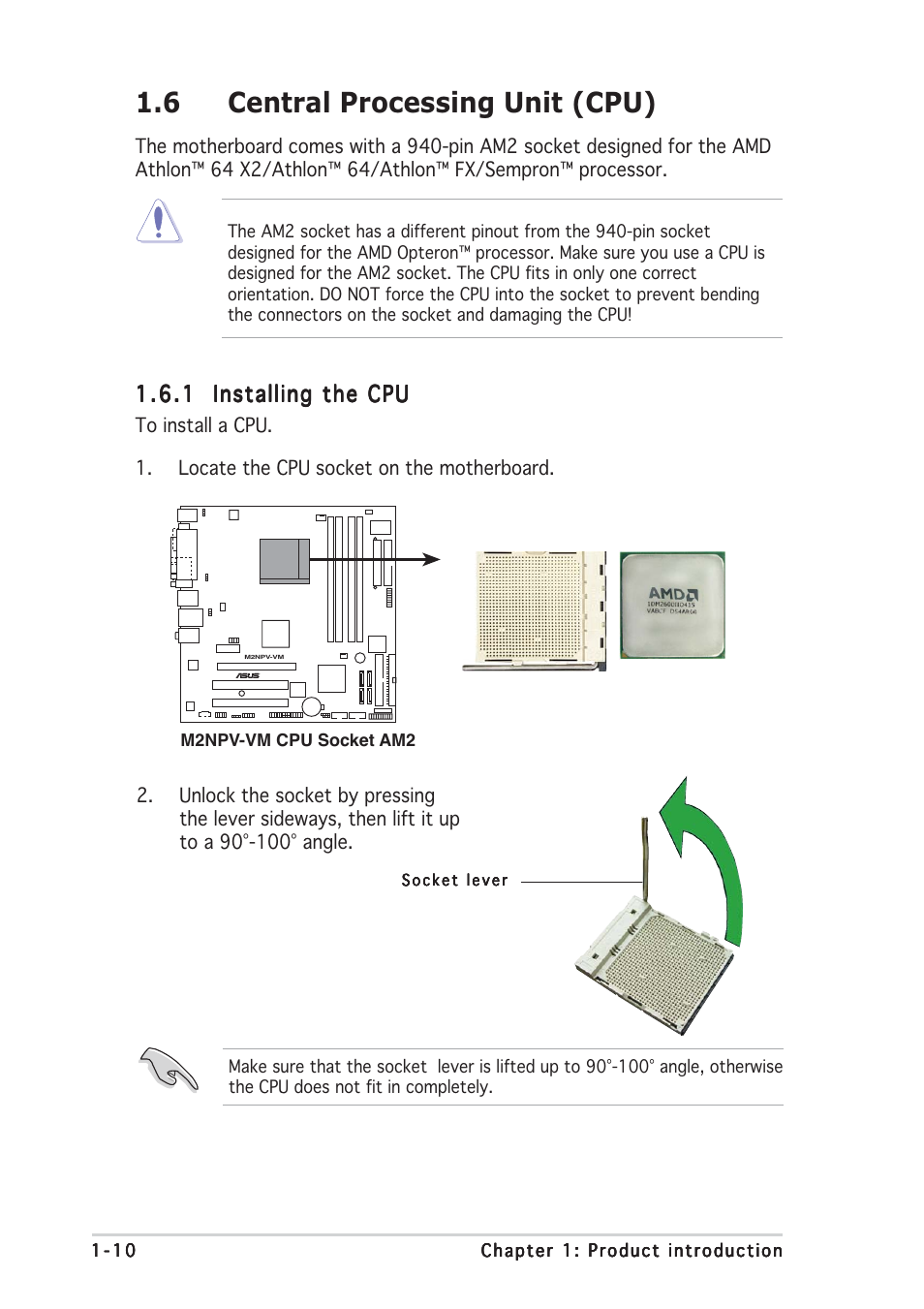 6 central processing unit (cpu) | Asus M2NPV-VM User Manual | Page 20 / 96