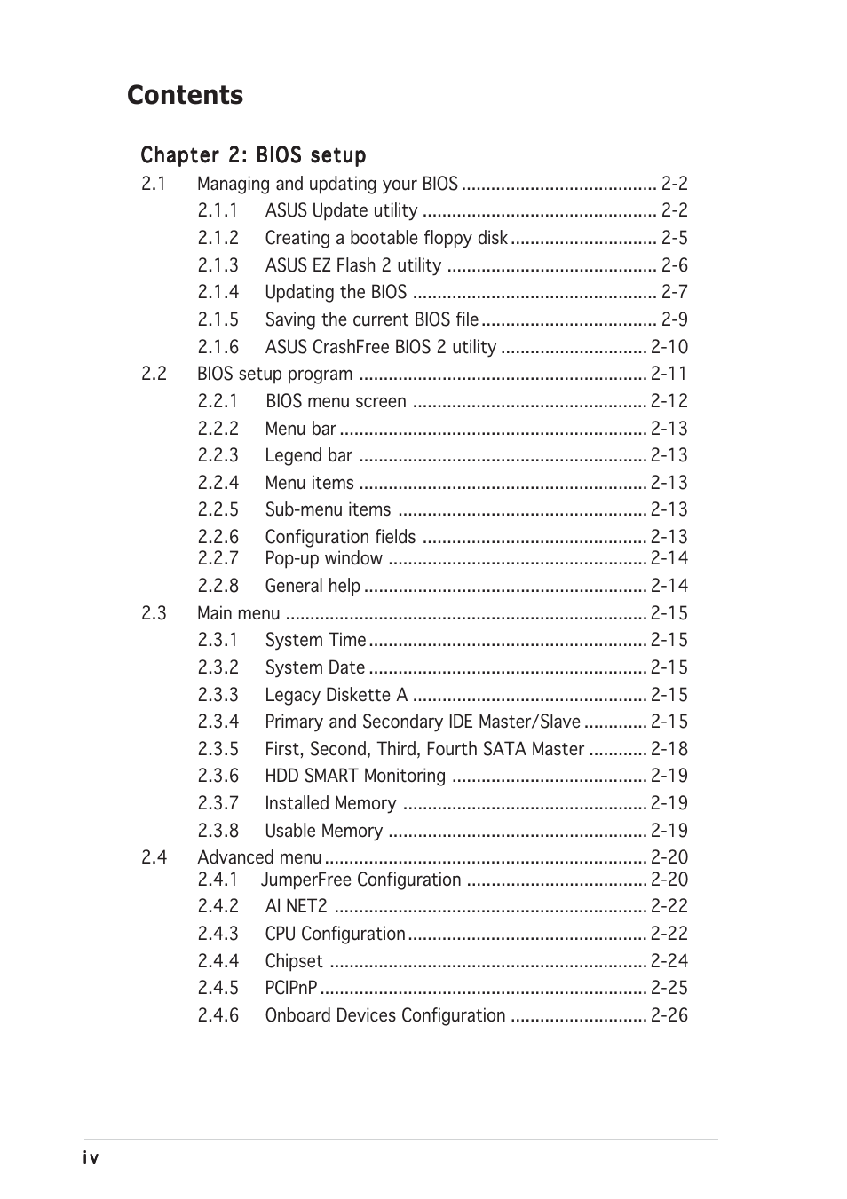 Asus M2NPV-VM User Manual | Page 4 / 96