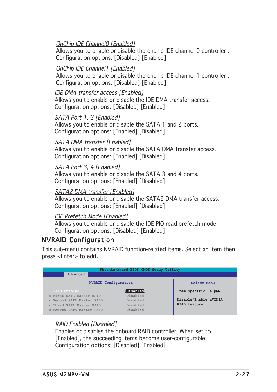 Nvraid configuration | Asus M2NPV-VM User Manual | Page 71 / 96
