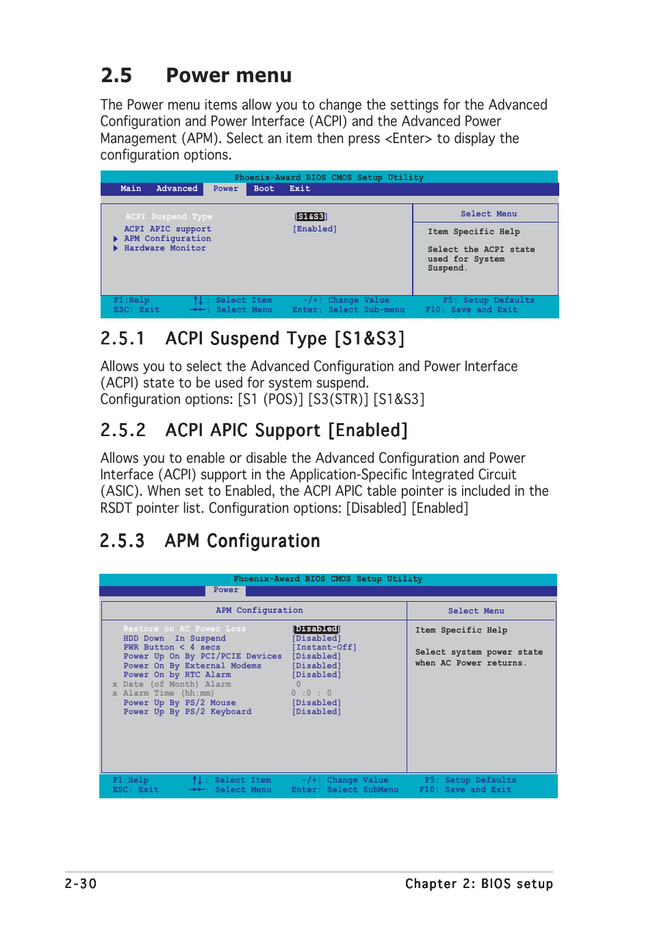 5 power menu | Asus M2NPV-VM User Manual | Page 74 / 96