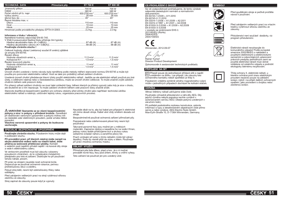 Česky | AEG ST 800 XE User Manual | Page 26 / 41