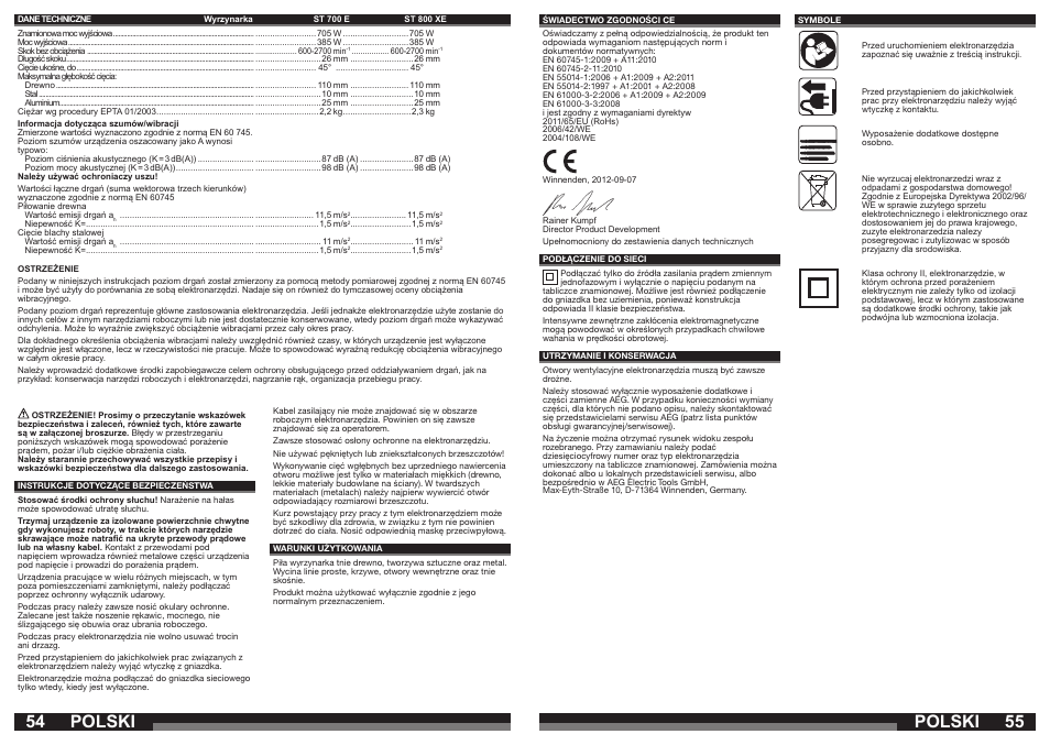 Polski | AEG ST 800 XE User Manual | Page 28 / 41