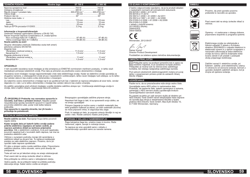 Slovensko | AEG ST 800 XE User Manual | Page 30 / 41