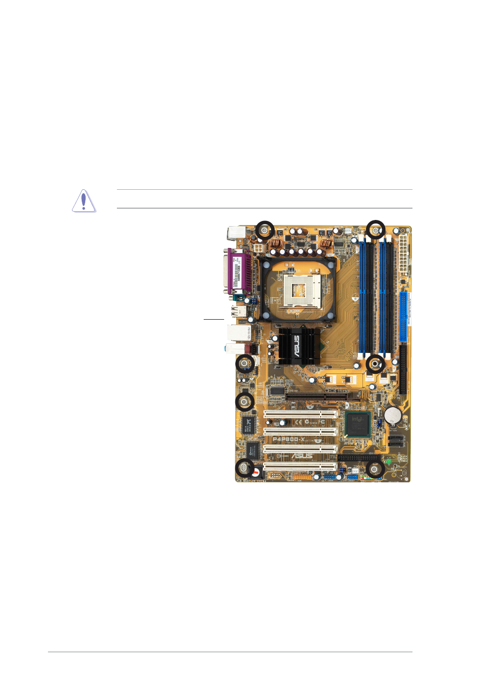 2 placement direction, 3 screw holes | Asus P4P800-X User Manual | Page 16 / 72