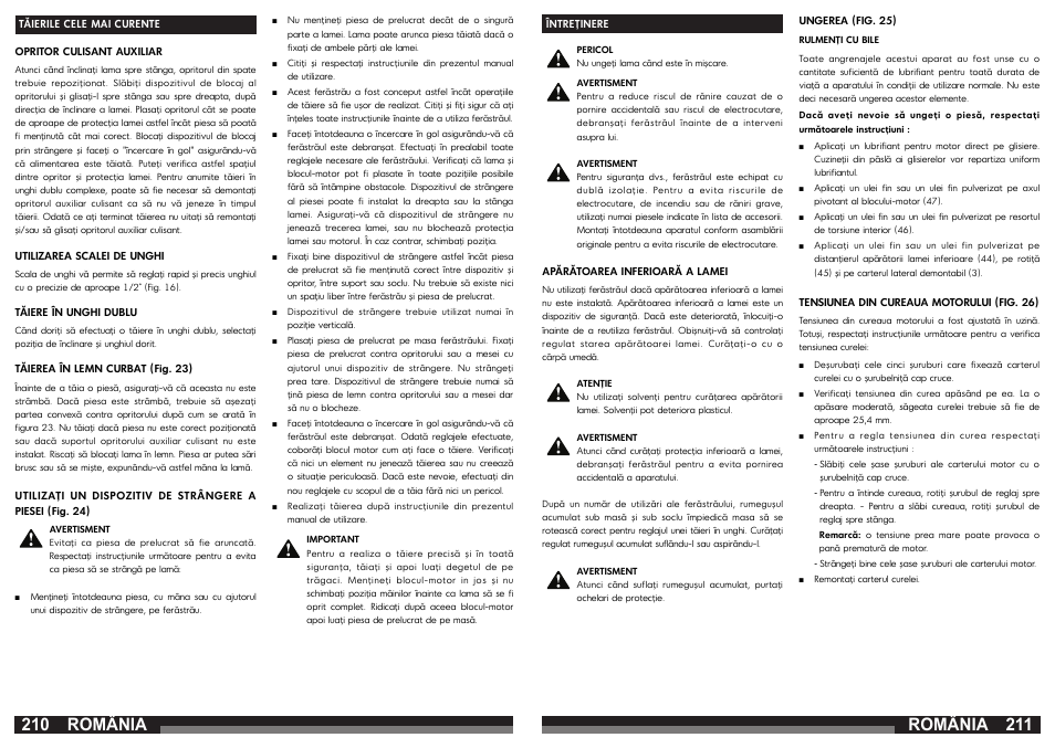 România | AEG PS 305 DG User Manual | Page 106 / 107