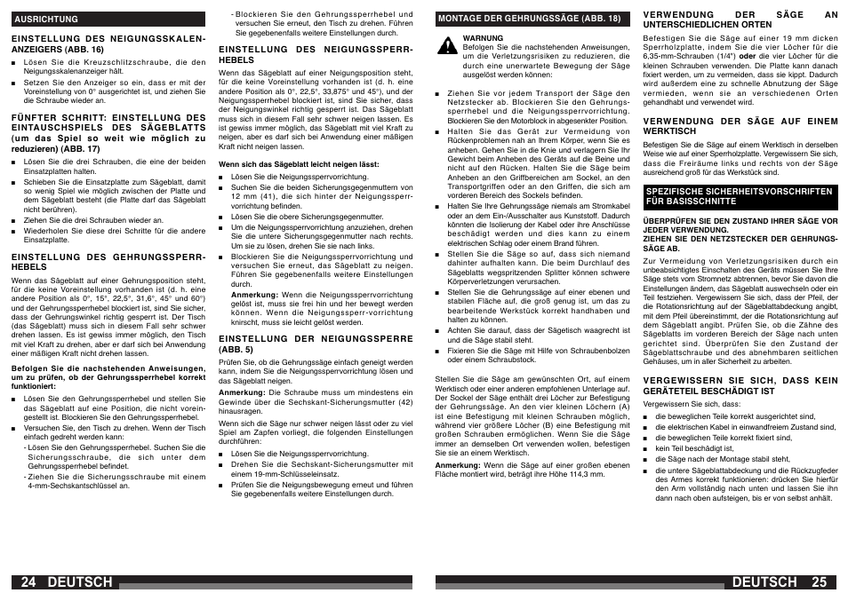 Deutsch | AEG PS 305 DG User Manual | Page 13 / 107