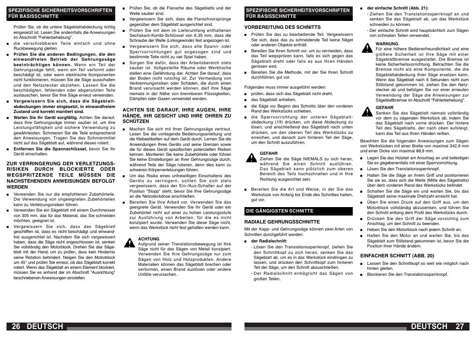 Deutsch | AEG PS 305 DG User Manual | Page 14 / 107