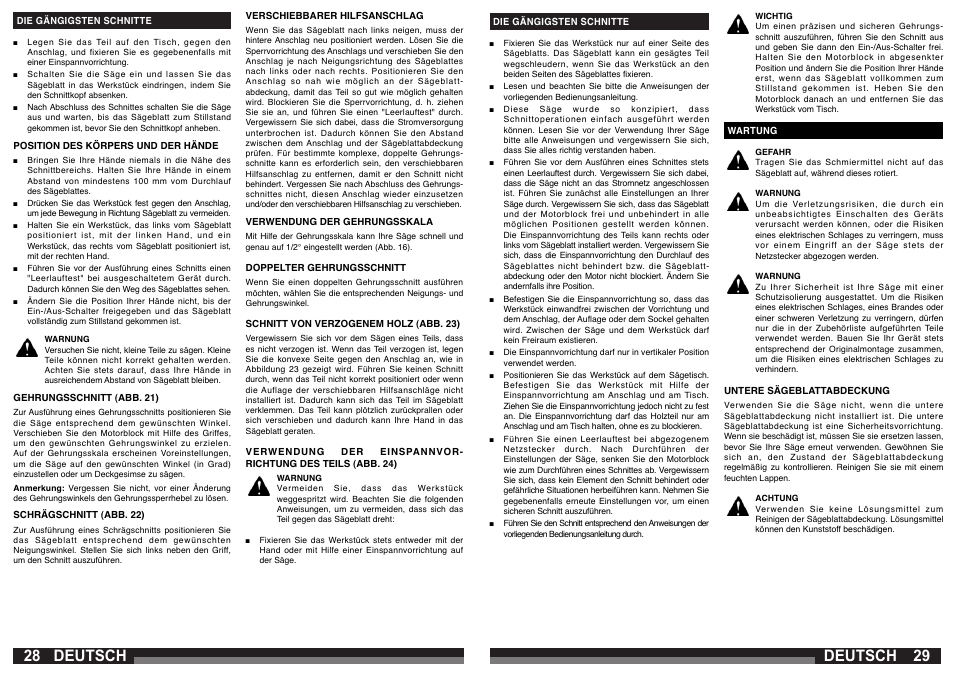 Deutsch | AEG PS 305 DG User Manual | Page 15 / 107