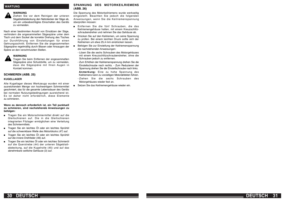 Deutsch | AEG PS 305 DG User Manual | Page 16 / 107