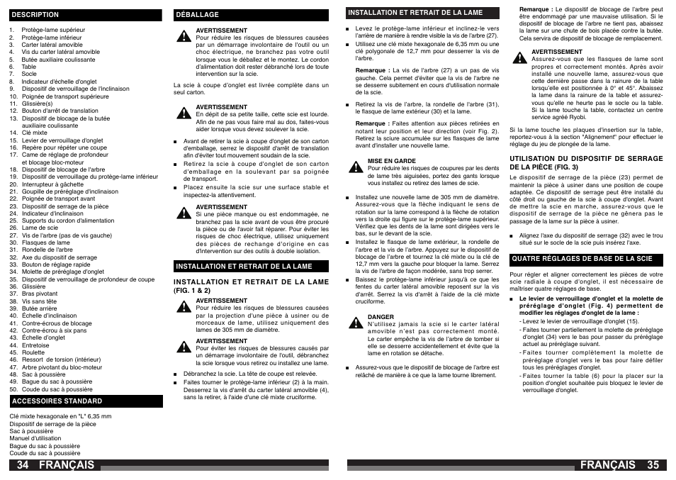 Français | AEG PS 305 DG User Manual | Page 18 / 107